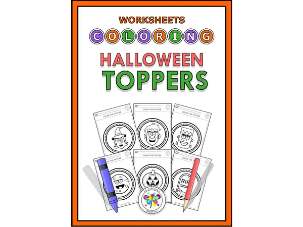 Toppers Halloween Coloring Decorate Craft NO PREP