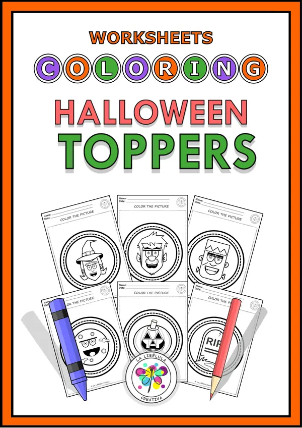 Toppers Halloween Coloring Decorate Craft NO PREP