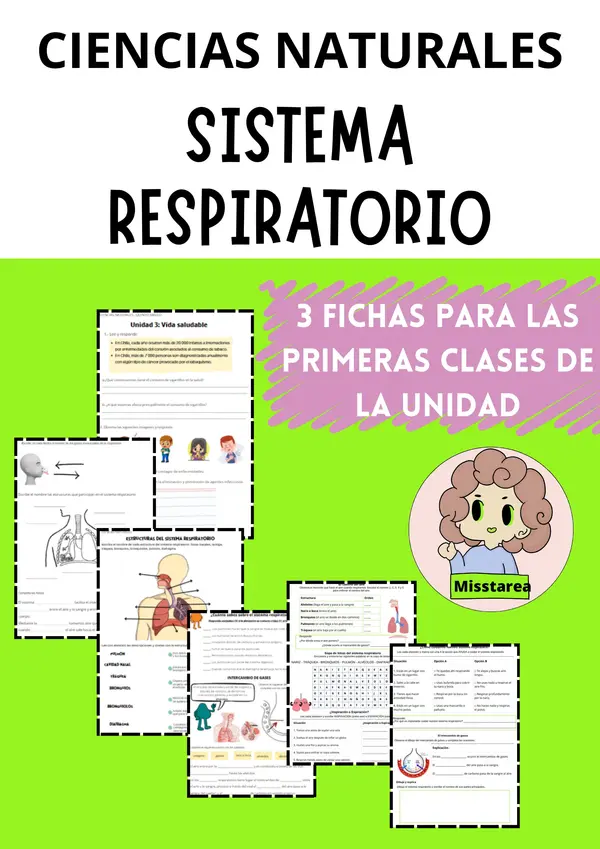  Ficha de Ciencias Naturales: Sistema Respiratorio - Unidad 3 Vida Saludable