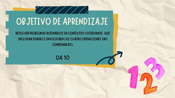 UNIDAD 4 MATEMÁTICAS "SISTEMA MONETARIO" TERCERO BÁSICO MATEMÁTICA