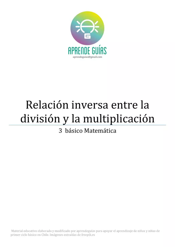 Relación inversa entre la multiplicación y división