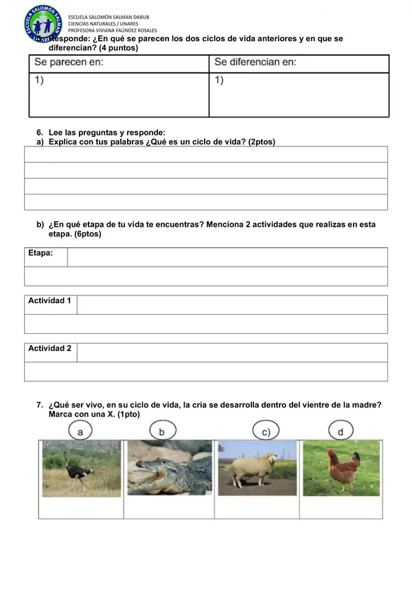 DIAGNÓSTICO CIENCIAS 3RO BÁSICO