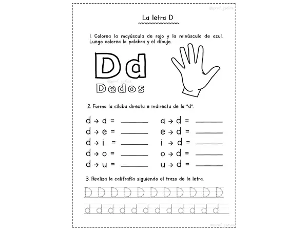 Actividad de Lenguaje – Trabajo con la letra D