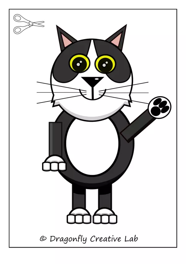Construye a La Granja Gato Puzzle Color Recortar