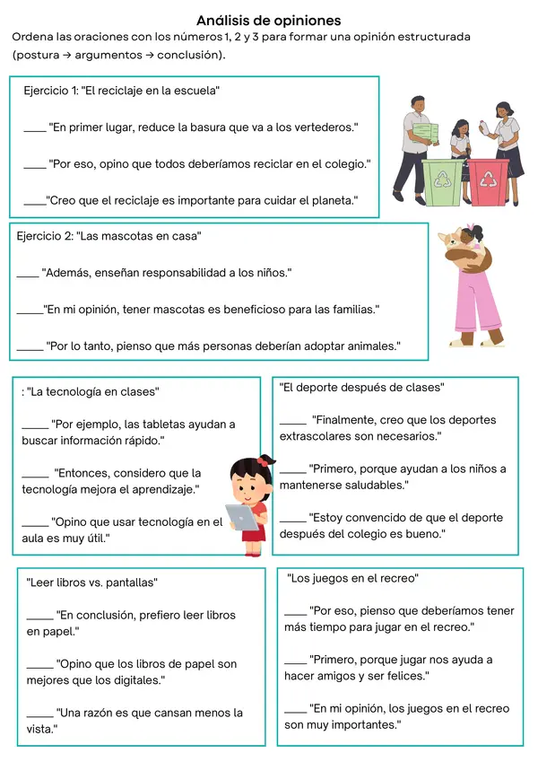 Escribir Opinión y argumentar, Lenguaje y Comunicación
