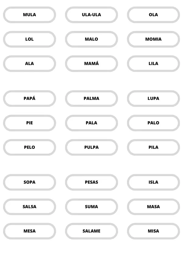 Pega y recorta palabras en forma progresiva (M, P,L,S,T,D,N)