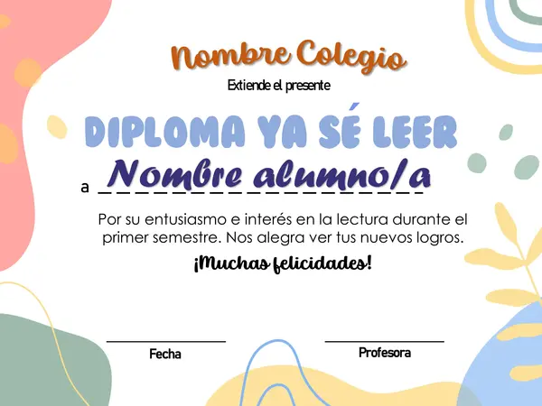 DIPLOMAS YA SÉ LEER