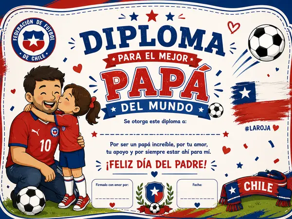 Diploma día del padre version mundial (NIÑA)