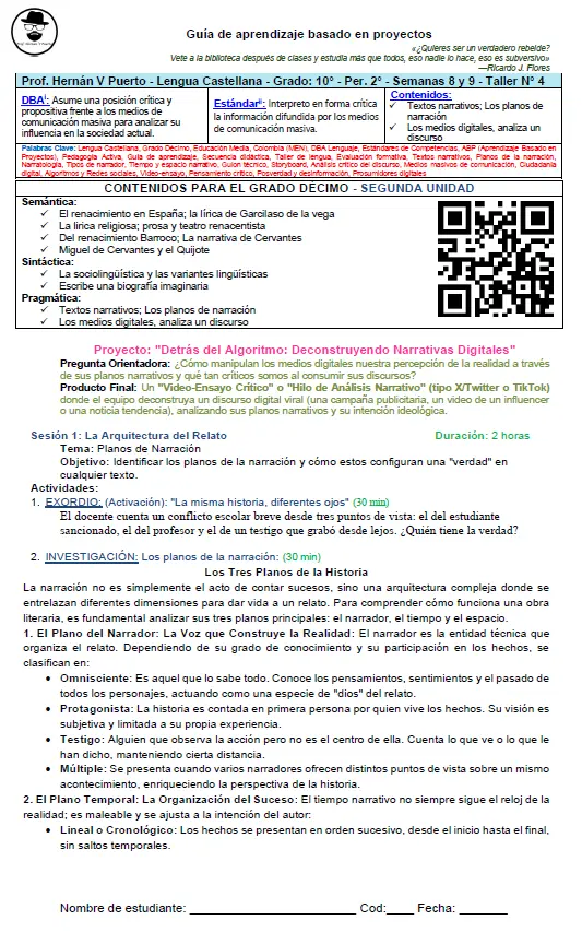 10M2SEM8-9 -  Los textos narrativos y los medios digitales