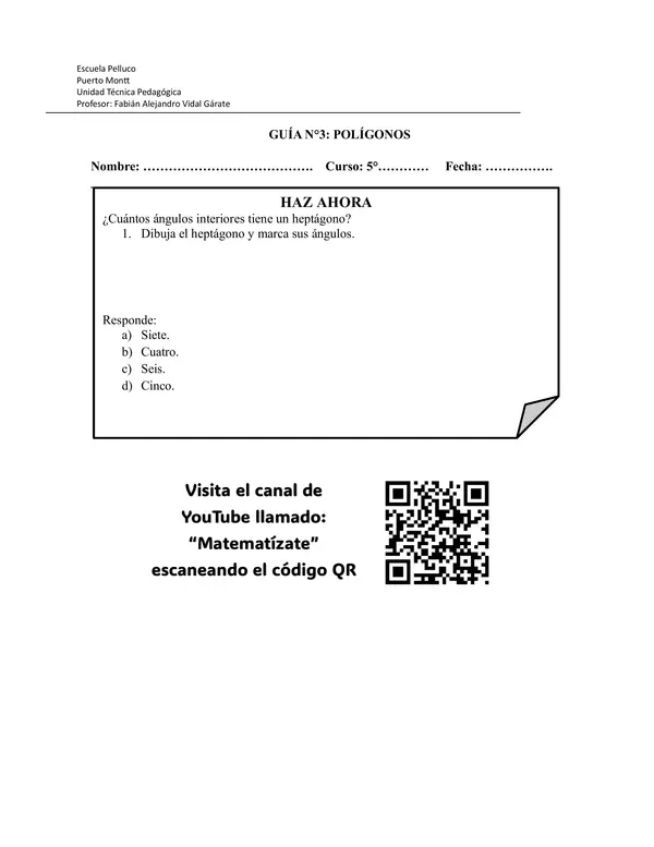 Geometría: Lados, vértices y ángulos de polígonos regulares e irregulares