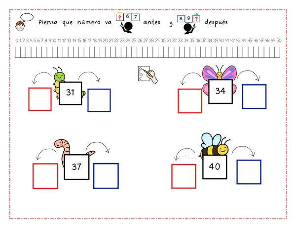 NÚMEROS ANTERIOR Y POSTERIOR HASTA EL 50