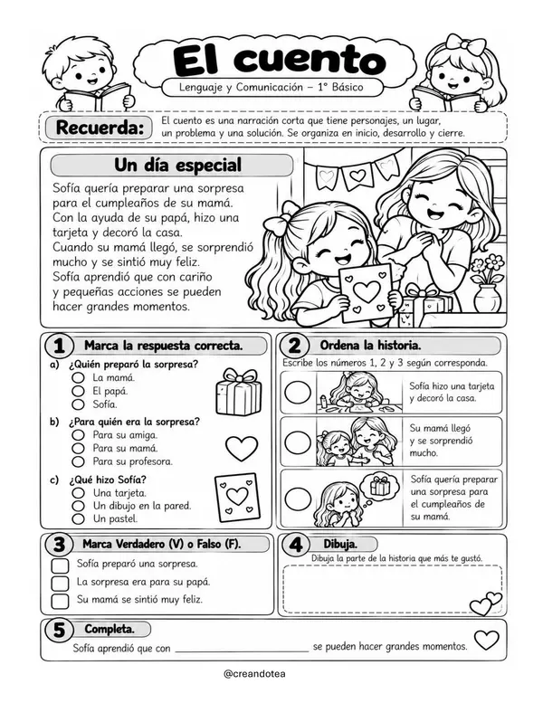 Guia de lenguaje de tipo de texto el cuento 1 basico 