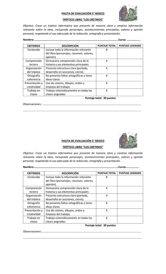 Pauta evaluación Creación de un tríptico