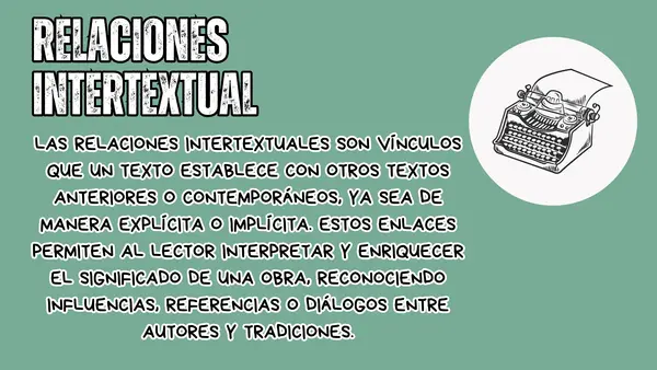 Presentación: Relaciones Intertextuales en la Literatura