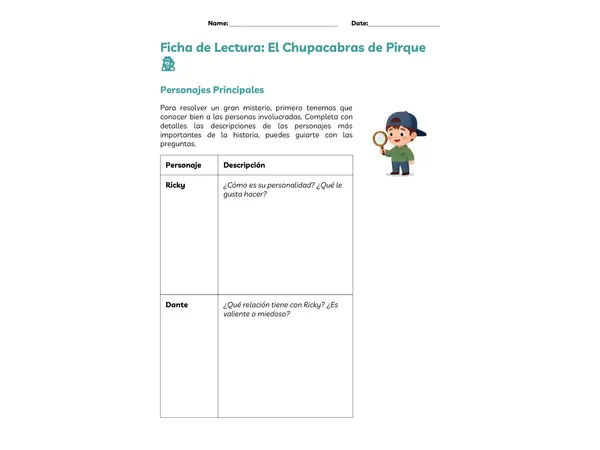 Ficha de lectura: El chupacabras de Pirque
