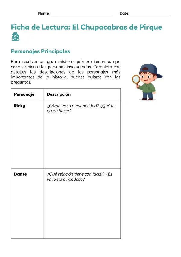 Ficha de lectura: El chupacabras de Pirque