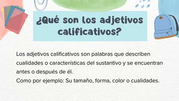 Los adjetivos calificativos 