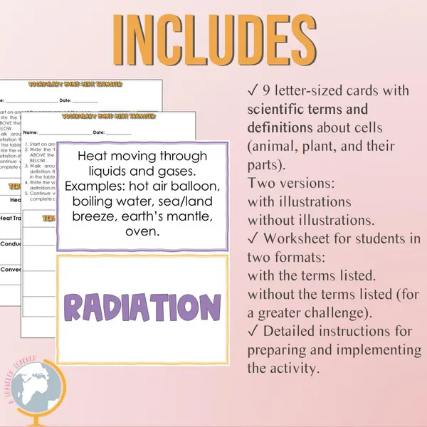 Heat Transfer Vocabulary Treasure Hunt