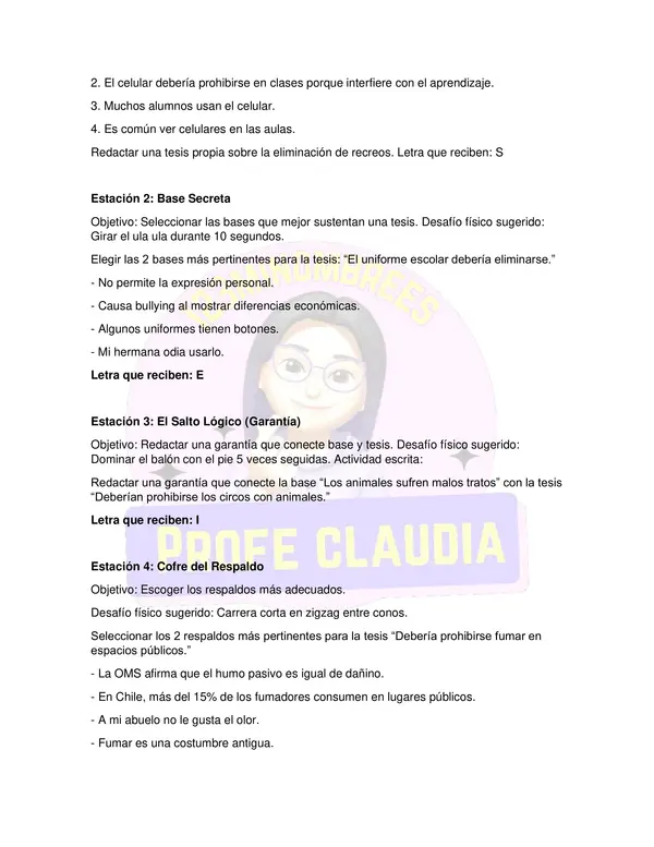 MISIÓN ARGUMENTATIVA