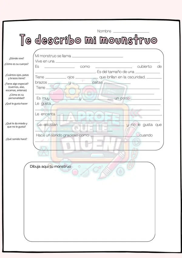 Formato guiado para describir un monstruo 