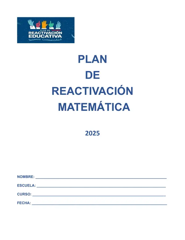 Ficha reactivación Matemática tercero