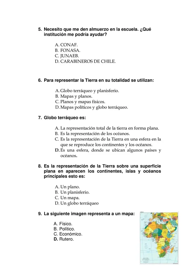 Prueba editable  Geografía y Ciencias Sociales tercero Básico en Word Terceros básicos.