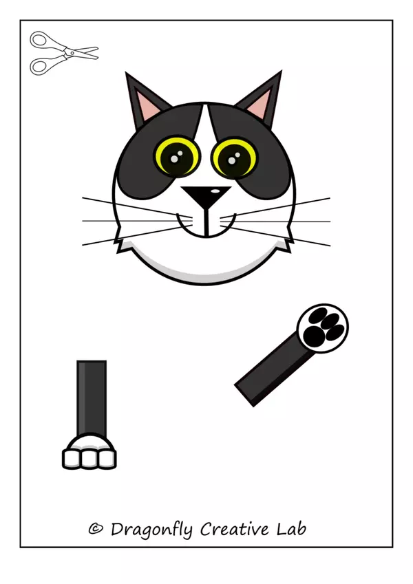 Construye a La Granja Gato Puzzle Color Recortar