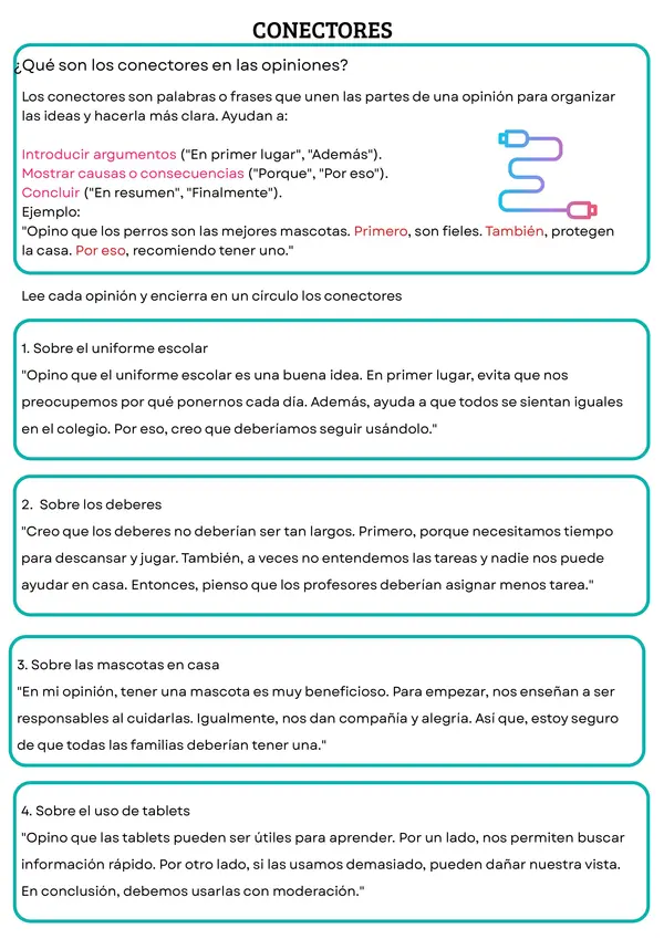 Escribir Opinión y argumentar, Lenguaje y Comunicación