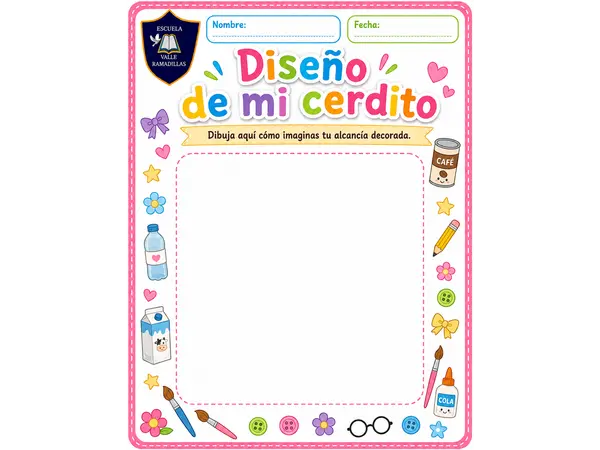 Plantilla: Boceto Alcancía de Cerdito.