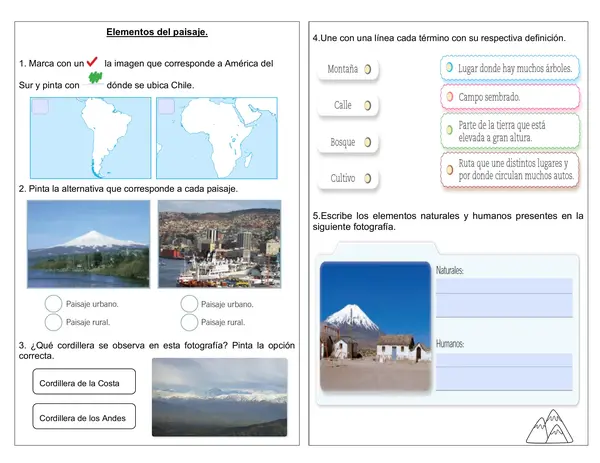 Guía de historia 1° año "Elementos del paisaje"
