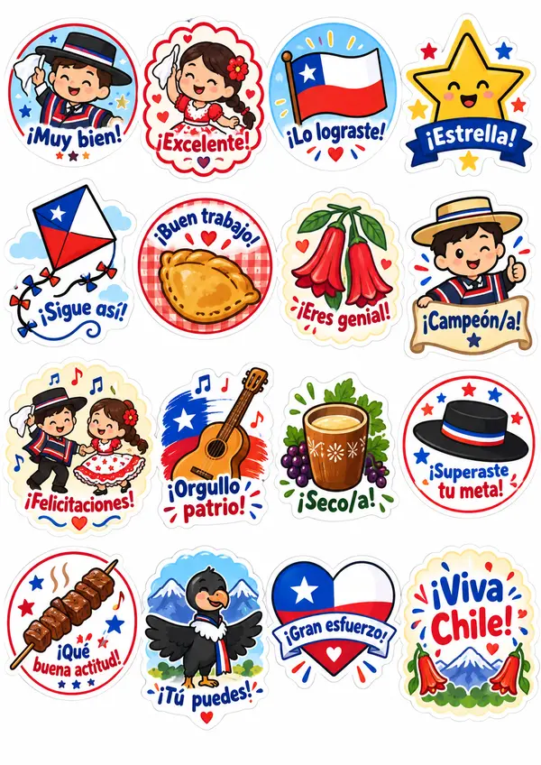 Stickers infantiles de Fiestas Patrias II
