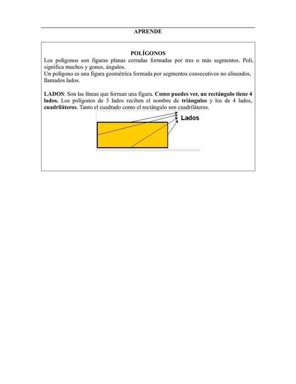 Geometría: Lados, vértices y ángulos de polígonos regulares e irregulares