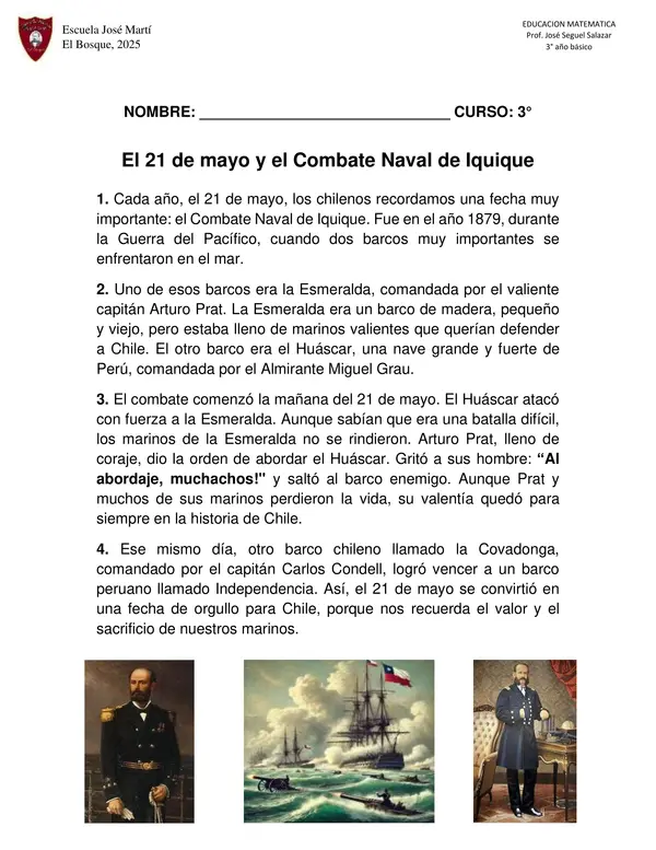 GUIA SOBRE 21 DE MAYO Y COMBATE NAVAL DE IQUIQUE