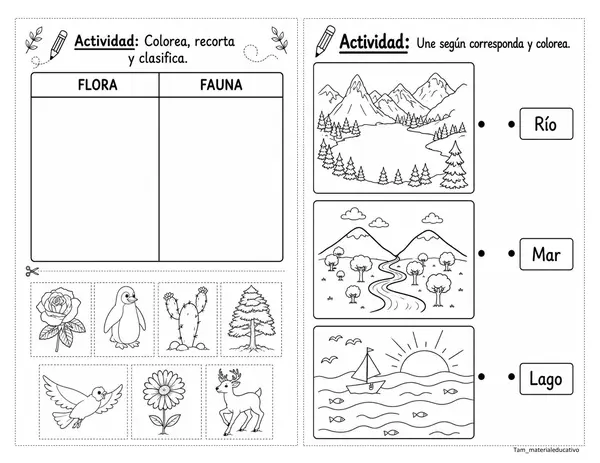 Elementos naturales y culturales del paisaje 1° básico
