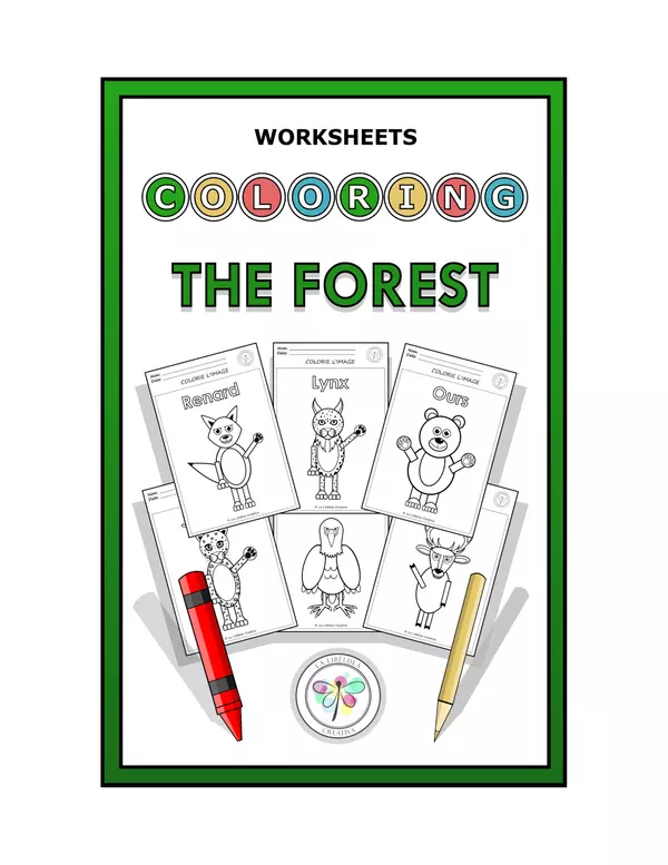 Worksheets Coloring The Forest Animals Craft Decorate