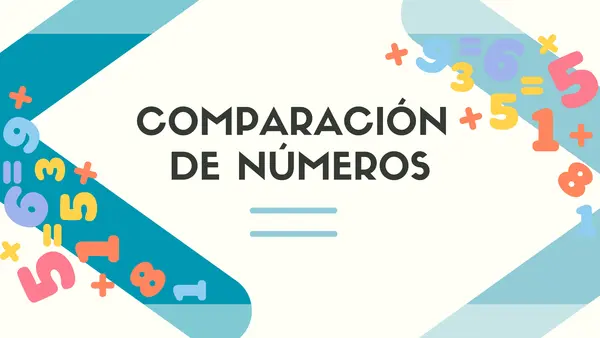 Presentación "Comparación de números (mayor, menor o igual)".