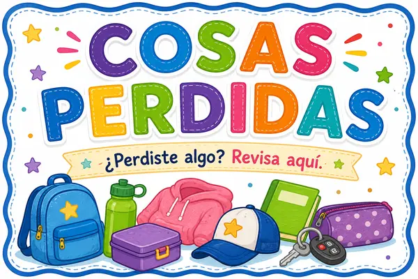 Póster Cosas Perdidas | Lost and Found Classroom Sign | Cartel Escolar | Decoración