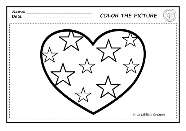 Coloring Worksheets Hearts Valentine´s Day Painting Decorate Craft