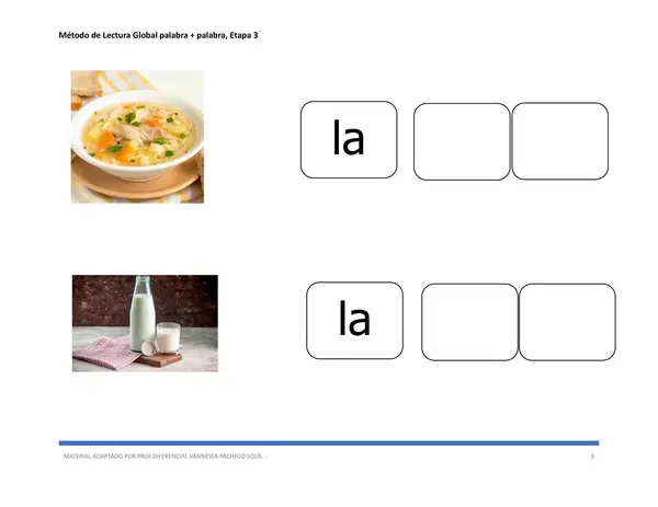 Método Global de Lectura – Etapa 3: Silábica