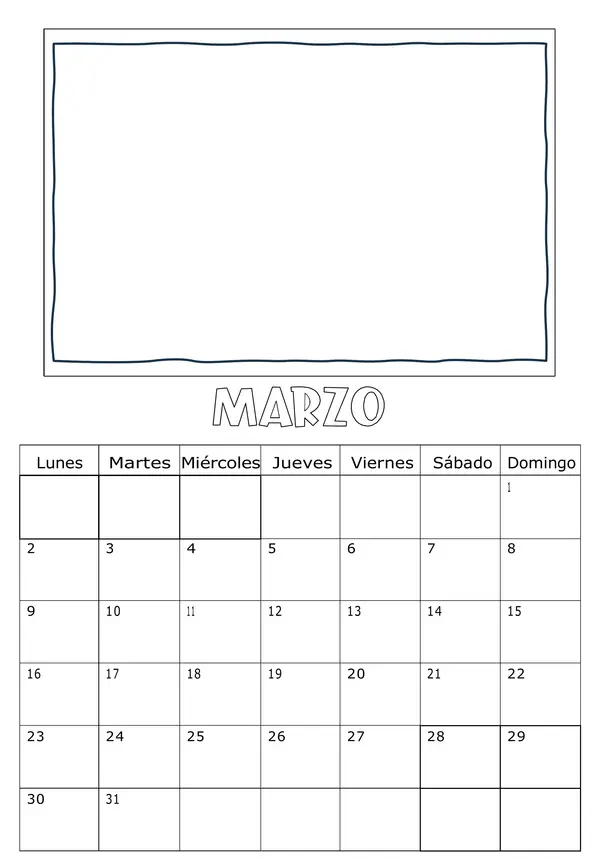 Calendario 2026 para dibujar los meses del año (con feriados de Chile)