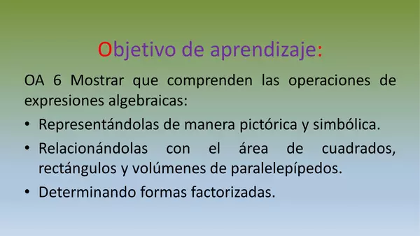 Presentación introducción al Algebra, Matemáticas, unidad 2 octavo Básico
