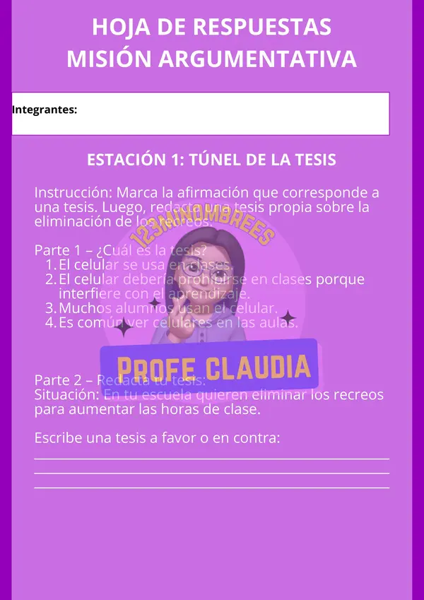 MISIÓN ARGUMENTATIVA