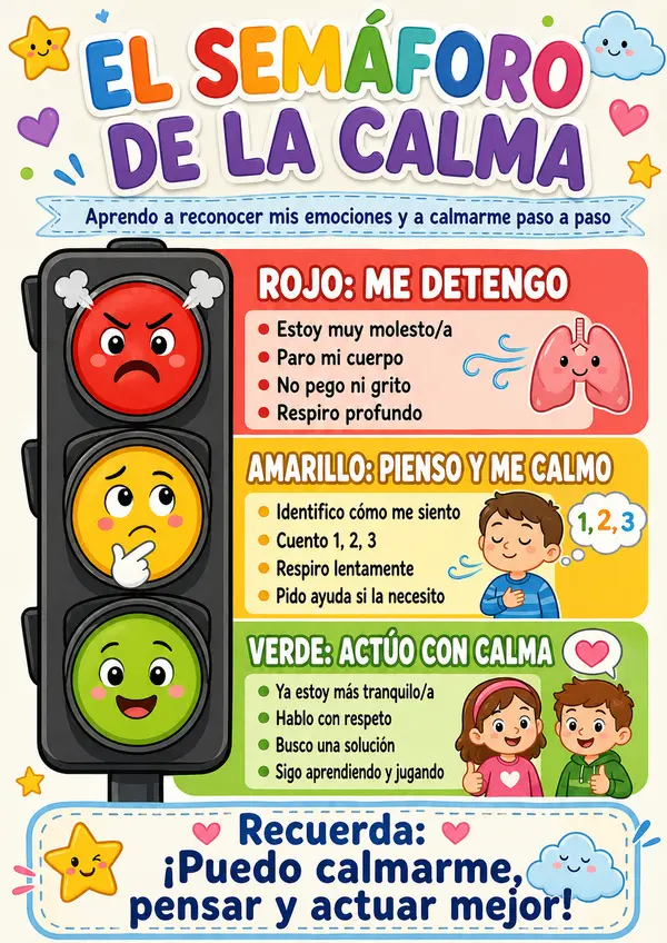 Cartel Educativo sobre Semáforo de la calma