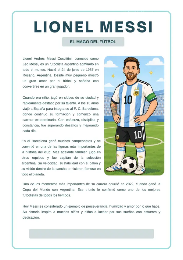 Guía Biografía Lionel Messi