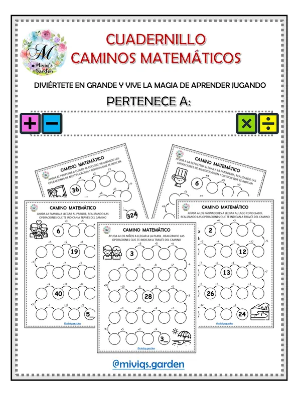 Caminos matemáticos con las cuatro operaciones 