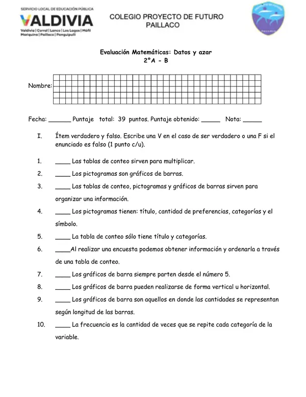 evaluación datos y azar
