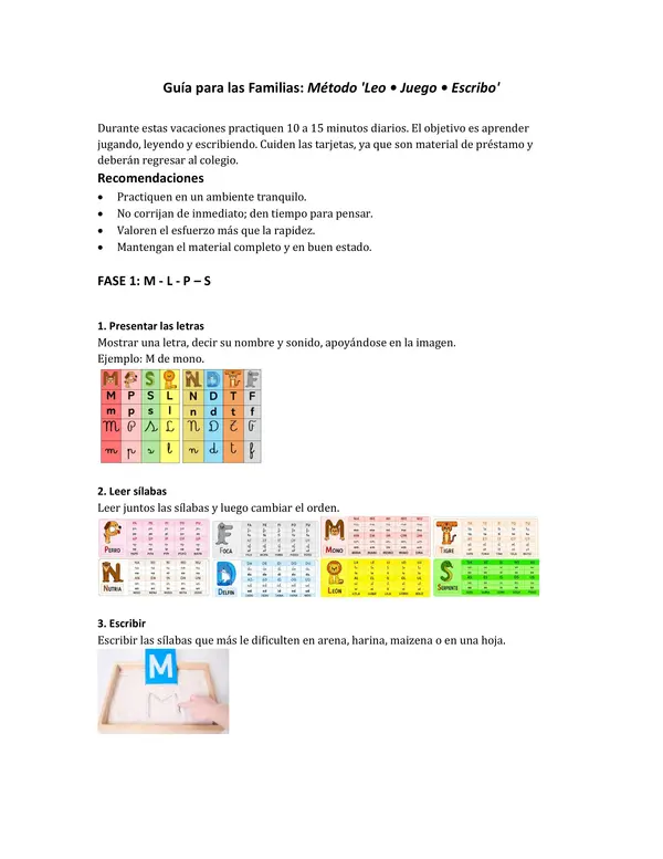Leo • Juego • Escribo | Método de Lectura mediante el Juego y la Autonomía
