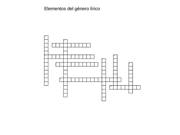 Crucigrama de elementos del género lírico