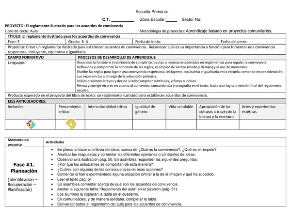 El reglamento ilustrado para los acuerdos de convivencia