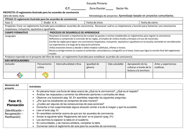 El reglamento ilustrado para los acuerdos de convivencia